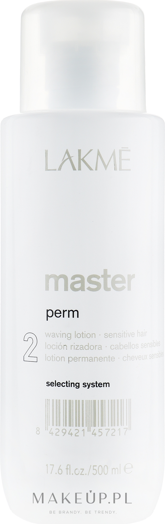 Profesjonalny lotion do trwałej ondulacji włosów farbowanych i wrażliwych - Lakmé Master Perm 2 — Zdjęcie 500 ml