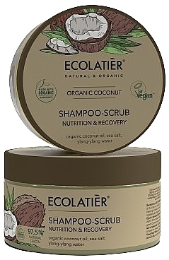 Głęboko oczyszczający szampon peelingujący do włosów - Ecolatier Organic Coconut Shampoo-Scrub