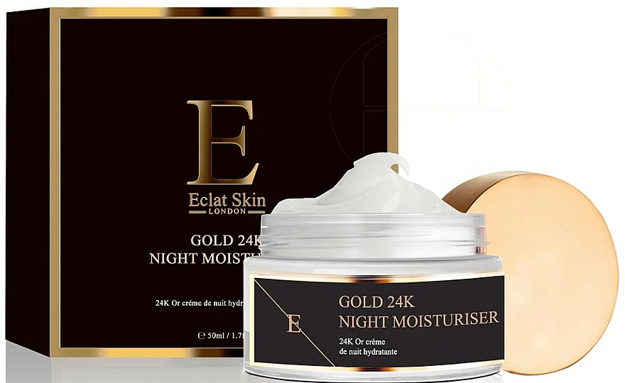 Nawilżający krem do twarzy na noc - Eclat Skin London 24k Gold Night Moisturiser — Zdjęcie N3