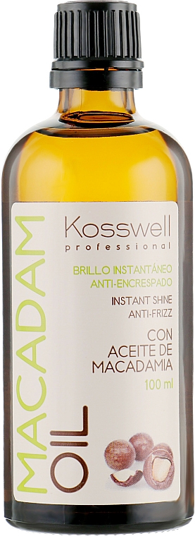Rewitalizujący olejek do włosów z olejem makadamia - Kosswell Professional Macadamia Oil — Zdjęcie N2
