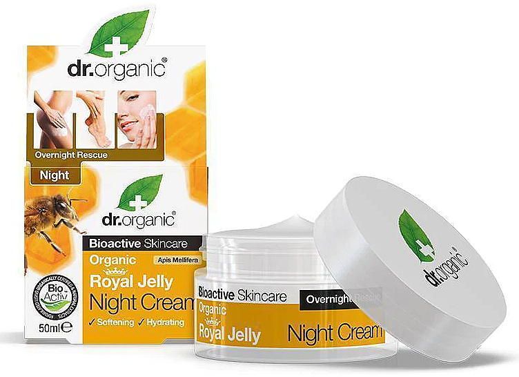 Krem na noc z mleczkiem pszczelim - Dr Organic Bioactive Skincare Royal Jelly Night Cream — Zdjęcie N1