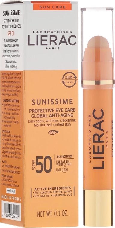 Sztyft ochronny do skóry wokół oczu SPF 50 - Lierac Sunissime — Zdjęcie N1