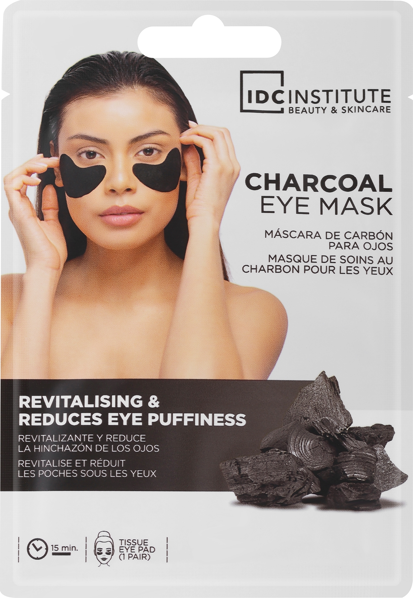 Maska konturująca do oczu z węglem drzewnym - IDC Institute Charcoal Eye Mask — Zdjęcie 2 szt.