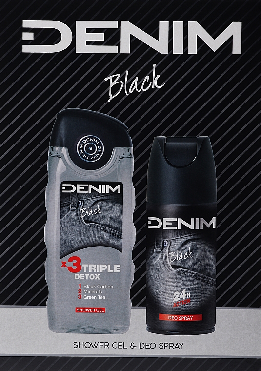 Denim Black - Zestaw (sh/gel 250 ml + deo/spray 150 ml) — Zdjęcie N1