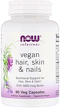 Wegański kompleks wzmacniający skórę, włosy i paznokcie - Now Foods Solutions Vegan Hair Skin & Nails — Zdjęcie N1