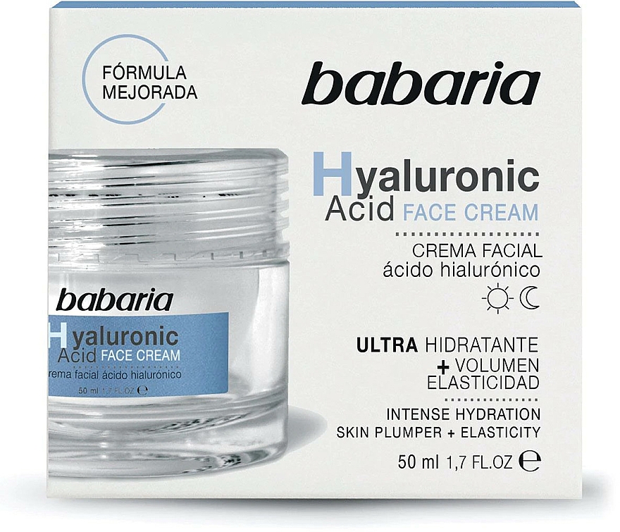 Krem do twarzy z kwasem hialuronowym - Babaria Hyaluronic Acid Face Cream — Zdjęcie N5