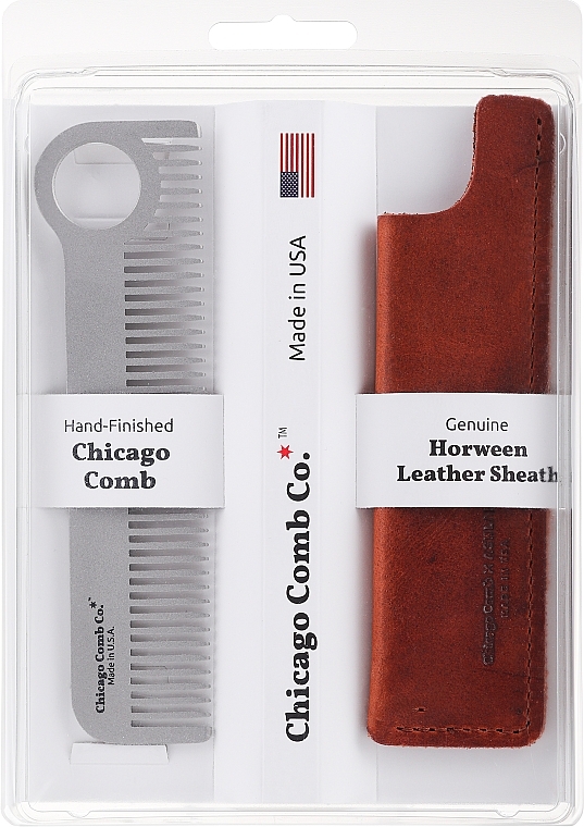 Tytanowy grzebień do włosów i brody - Chicago Comb Co CHICA-1-CF Model № 1 Carbon Fiber — Zdjęcie N1