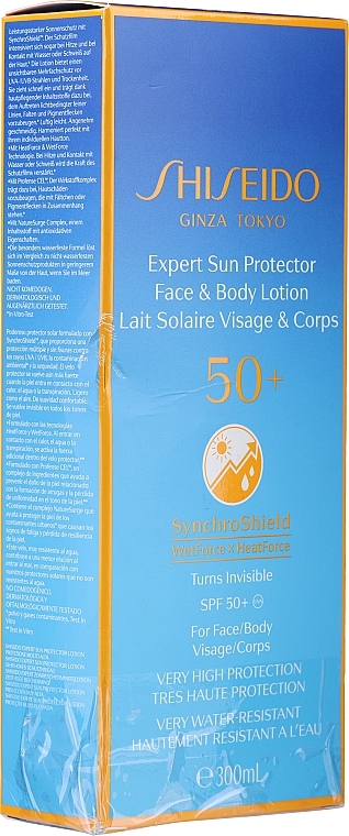 PRZECENA! Krem nawilżający do twarzy i ciała z ochroną przeciwsłoneczną SPF 50 - Shiseido Sun Expert Protection Face and Body Lotion SPF50 * — Zdjęcie N4