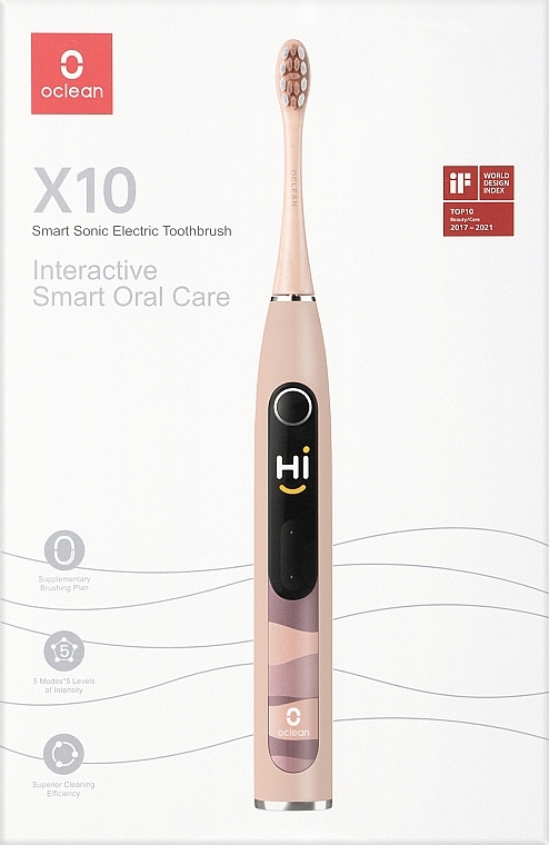 Szczoteczka elektryczna X10, różowa - Oclean Smart Electric Toothbrush Pink — Zdjęcie N1
