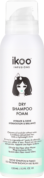 Suchy szampon Nawilżenie i połysk - Ikoo Infusions Shampoo Foam Color Hydrate & Shine — Zdjęcie N1