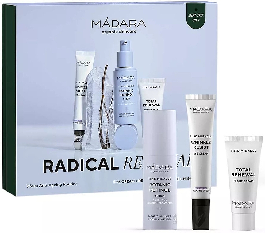 Zestaw - Madara Cosmetics Radical Renewal Smoothing Skin Care Gift Set (srm/30ml + eye/cr/20ml + night/cr/20ml) — Zdjęcie N1