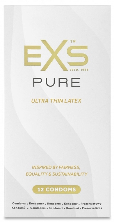 Ultracienkie prezerwatywy, 12 szt. - EXS Pure Ultra Thin Latex Condoms — Zdjęcie N1