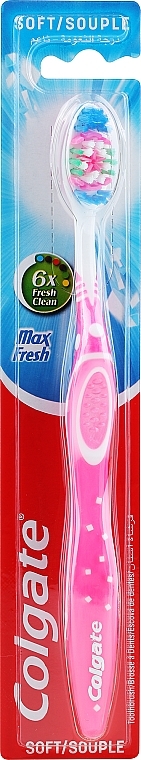 Miękka szczoteczka do zębów, różowa - Colgate Max Fresh Soft — Zdjęcie N1