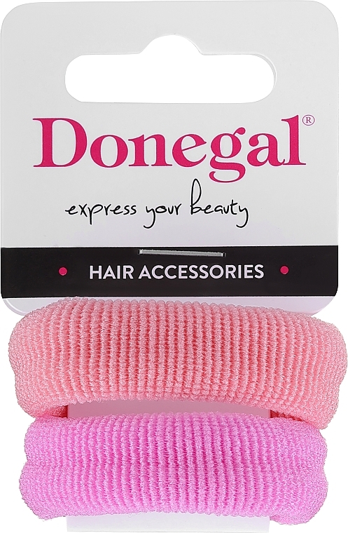 Gumki do włosów FA-5642, różowa+brzoskwiniowa - Donegal — Zdjęcie N1