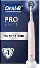 Elektryczna szczoteczka do zębów, różowa - Oral-B Pro 1 Cross Action Electric Toothbrush Pink — Zdjęcie N2