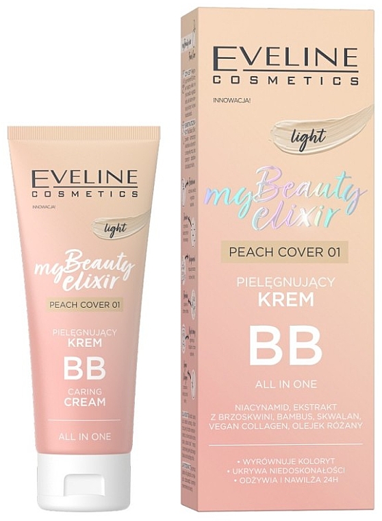 Pielęgnacyjny krem ​​BB - Eveline My Beauty Elixir Peach Cover BB Cream