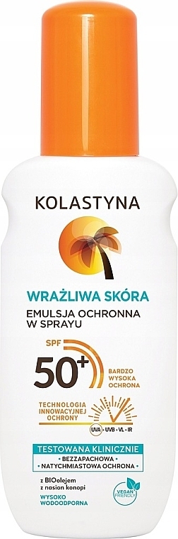 PRZECENA! Przeciwsłoneczna emulsja ochronna w sprayu do ciała SPF 50+ - Kolastyna Sensitive Skin SPF50 * — Zdjęcie N3