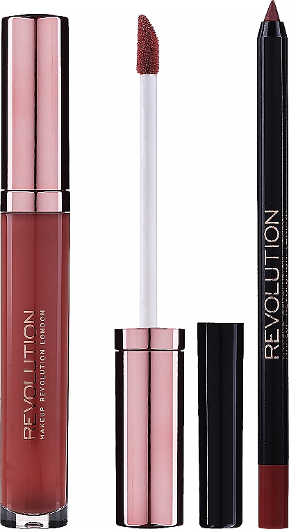 Zestaw do makijażu ust - Makeup Revolution Retro Luxe Gloss Lip Kit (lipstick 5,5 ml + l/pencil 1 g) — Zdjęcie N2