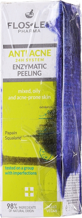 PRZECENA! Peeling enzymatyczny do skóry tłustej, trądzikowej i mieszanej - Floslek Anti Acne Peeling * — Zdjęcie N3