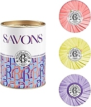 Zestaw trzech mydeł perfumowanych Kwiat figi + Osmantus + Lawenda - Roger & Gallet Perfumed Soap Trio (soap 3 x 100 g)  — Zdjęcie N1