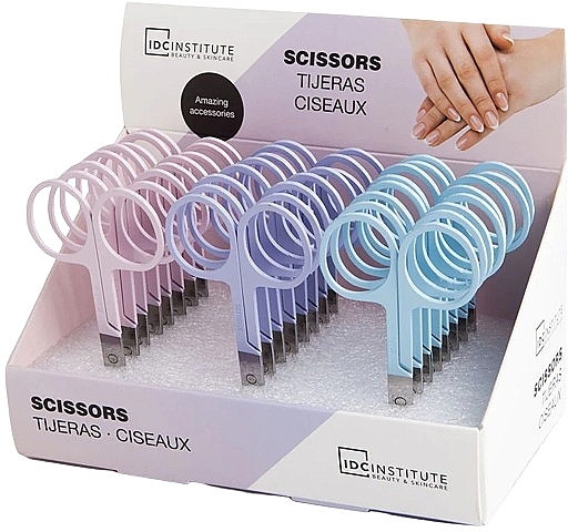 Nożyczki do manicure, niebieskie - IDC Institute Scissor — Zdjęcie N2