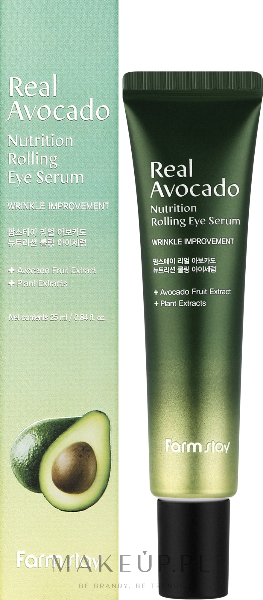 Serum-roller do skóry wokół oczu z ekstraktem z awokado - FarmStay Real Avocado Nutrition Rolling Eye Serum — Zdjęcie 25 ml