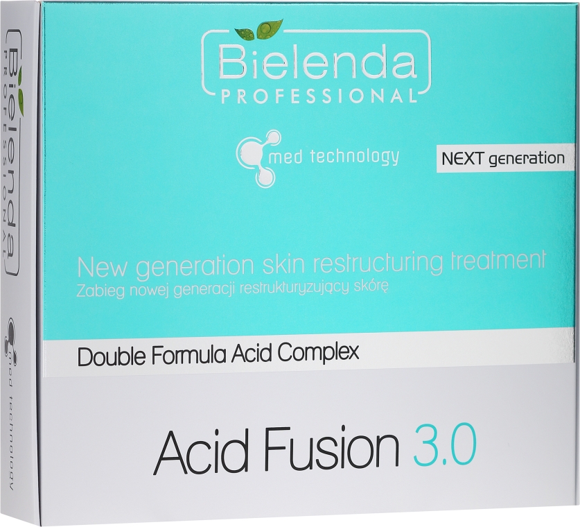 Profesjonalny zestaw do twarzy - Bielenda Professional Acid Fusion 3.0 (5 x powder 15 g + 5 x mask 10 ml + 5 x mask 20 g) — Zdjęcie N1