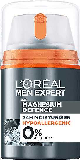 Hipoalergiczny 24-godzinny krem do twarzy dla mężczyzn - L'Oreal Men Expert Magnesium Defence Hypoallergenic 24H Moisturiser — Zdjęcie N1