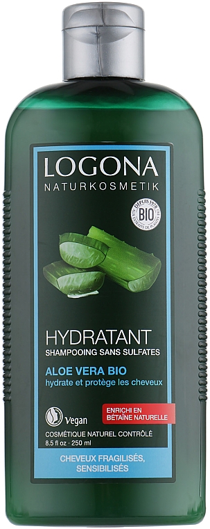 Nawilżająco-ochronny bioszampon do włosów suchych z aloesem - Logona Hair Care Shampoo — Zdjęcie N1