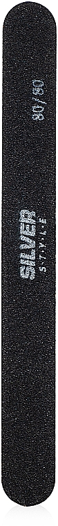 Profesjonalny pilnik do paznokci SBS 80/80, czarny - Silver Style — Zdjęcie N1