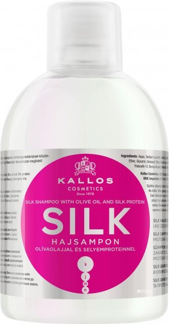 Szampon do włosów Silk z oliwą z oliwek i proteinami jedwabiu - Kallos Cosmetics Silk Shampoo With Olive Oil