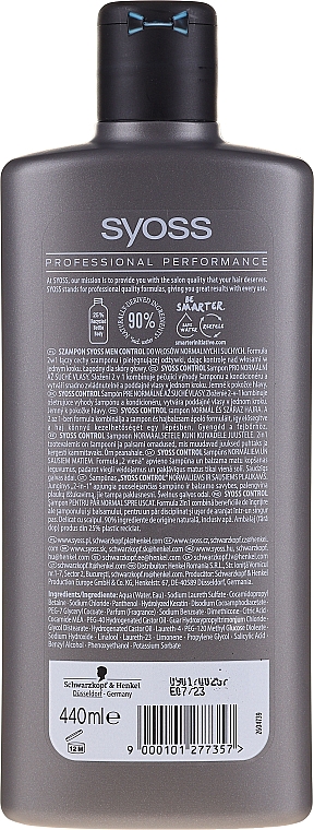 Szampon-odżywka do włosów normalnych i suchych - Syoss Men Control 2-in-1 Shampoo-Conditioner — Zdjęcie N2
