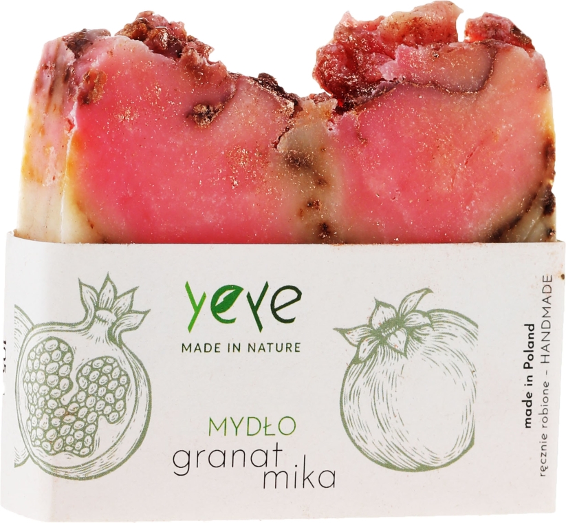 Naturalne mydło w kostce ręcznie robione Granat i mika - Yeye — Zdjęcie N1