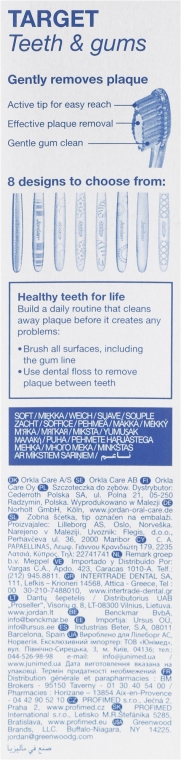 Miękka szczoteczka do zębów, błękitna - Jordan Target Teeth & Gums Soft — Zdjęcie N3