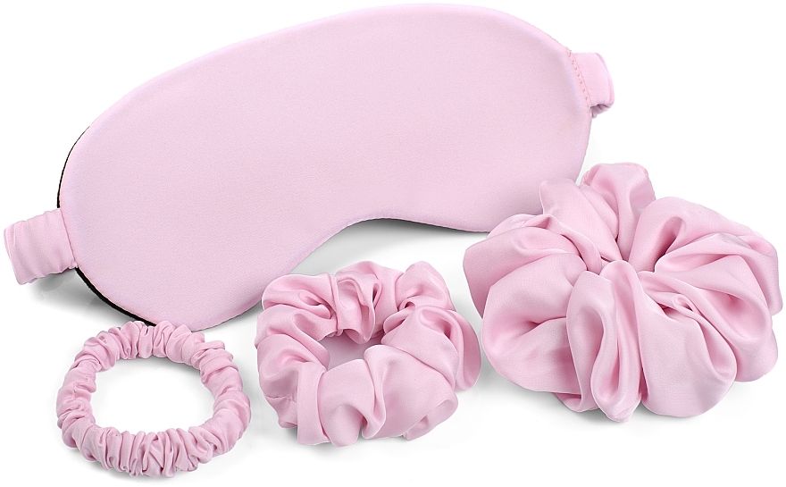 Zestaw upominkowy, różowy Sensual - MAKEUP Gift Set Pink Sleep Mask, Scrunchies — Zdjęcie N2