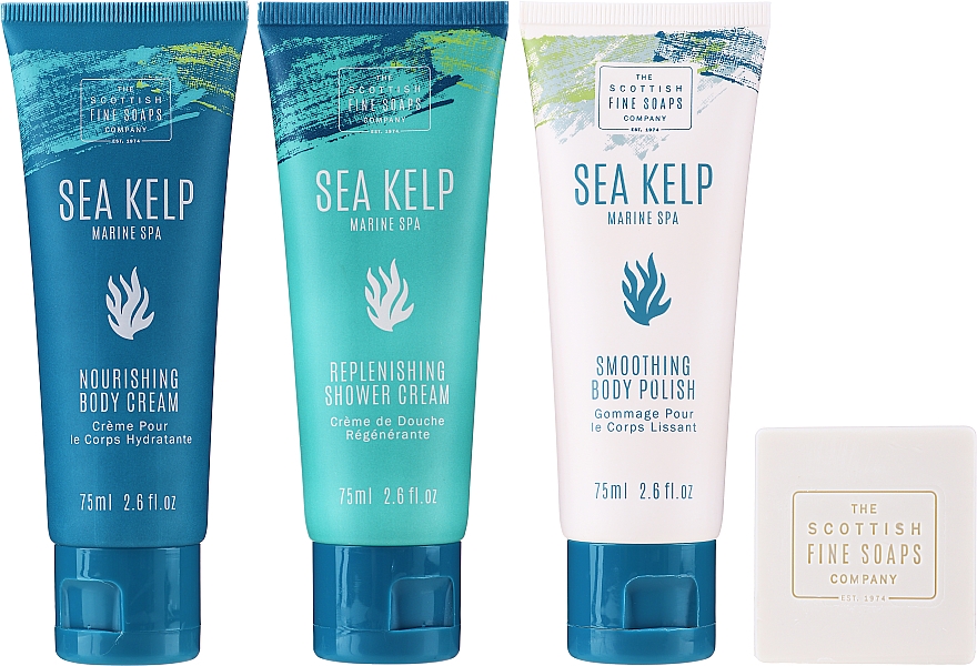 Zestaw - Scottish Fine Soaps Sea Kelp Marine Spa Luxurious Gift Set(b/cr 75 ml + b/peel 75 ml + sh/cr 75 ml + soap 40 g) — Zdjęcie N2