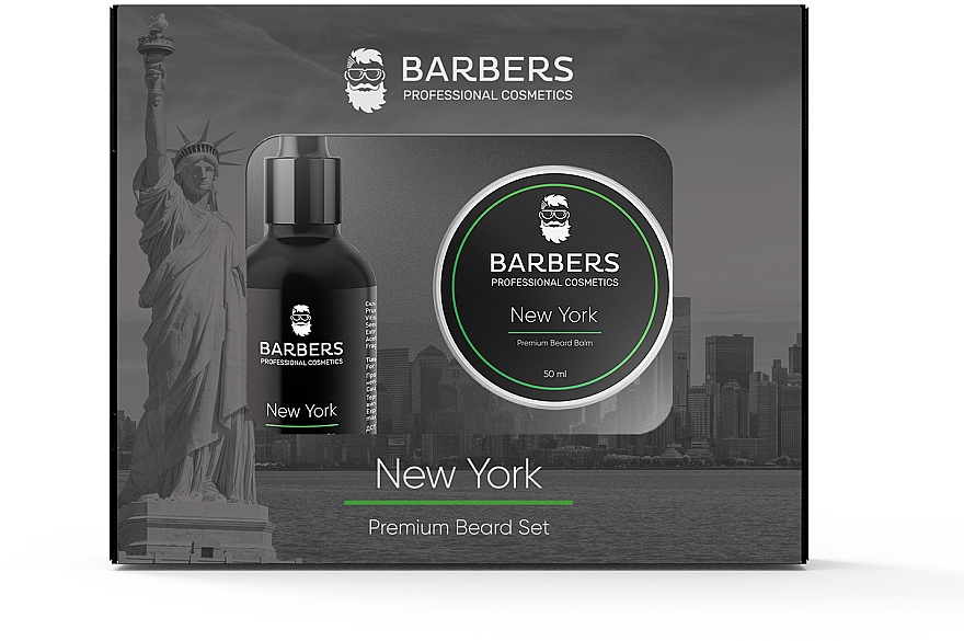 Zestaw do pielęgnacji brody - Barbers New York (beard/oil/30ml + beard/balm/50ml) — Zdjęcie N1