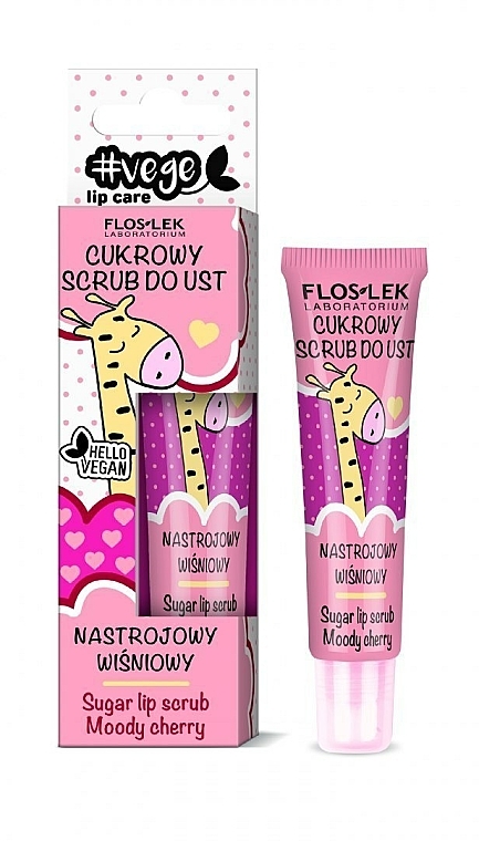 Cukrowy scrub do ust - Floslek Vege Lip Care Sugar Lip Scrub Moody Cherry — Zdjęcie N1