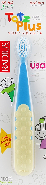 Szczoteczka do zębów dla dzieci, żółto-niebieska - Radius Totz Plus Toothbrush — Zdjęcie N1