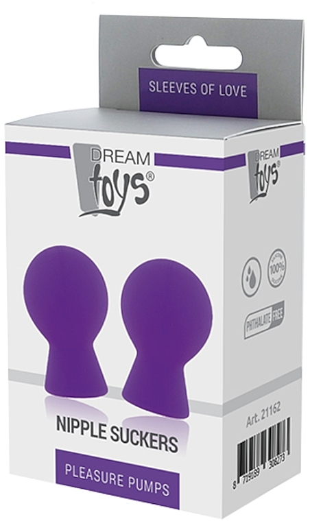 Zestaw przyssawek do brodawek, fioletowy, 2 szt. - Dream Toys Pleasure Pumps Nipple Suckers Purple — Zdjęcie N2