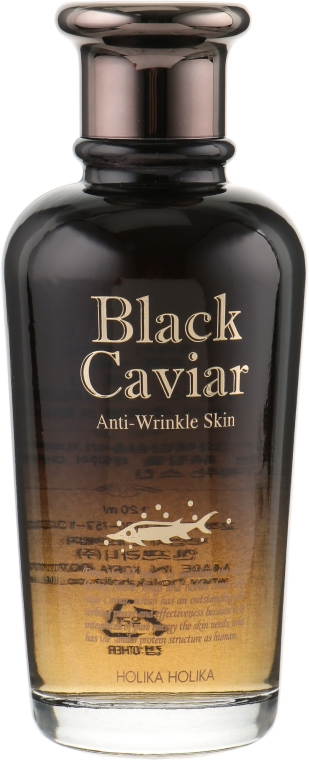Przeciwzmarszczkowy tonik do twarzy z ekstraktem z czarnego kawioru - Holika Holika Black Caviar Anti-Wrinkle Skin — Zdjęcie N2