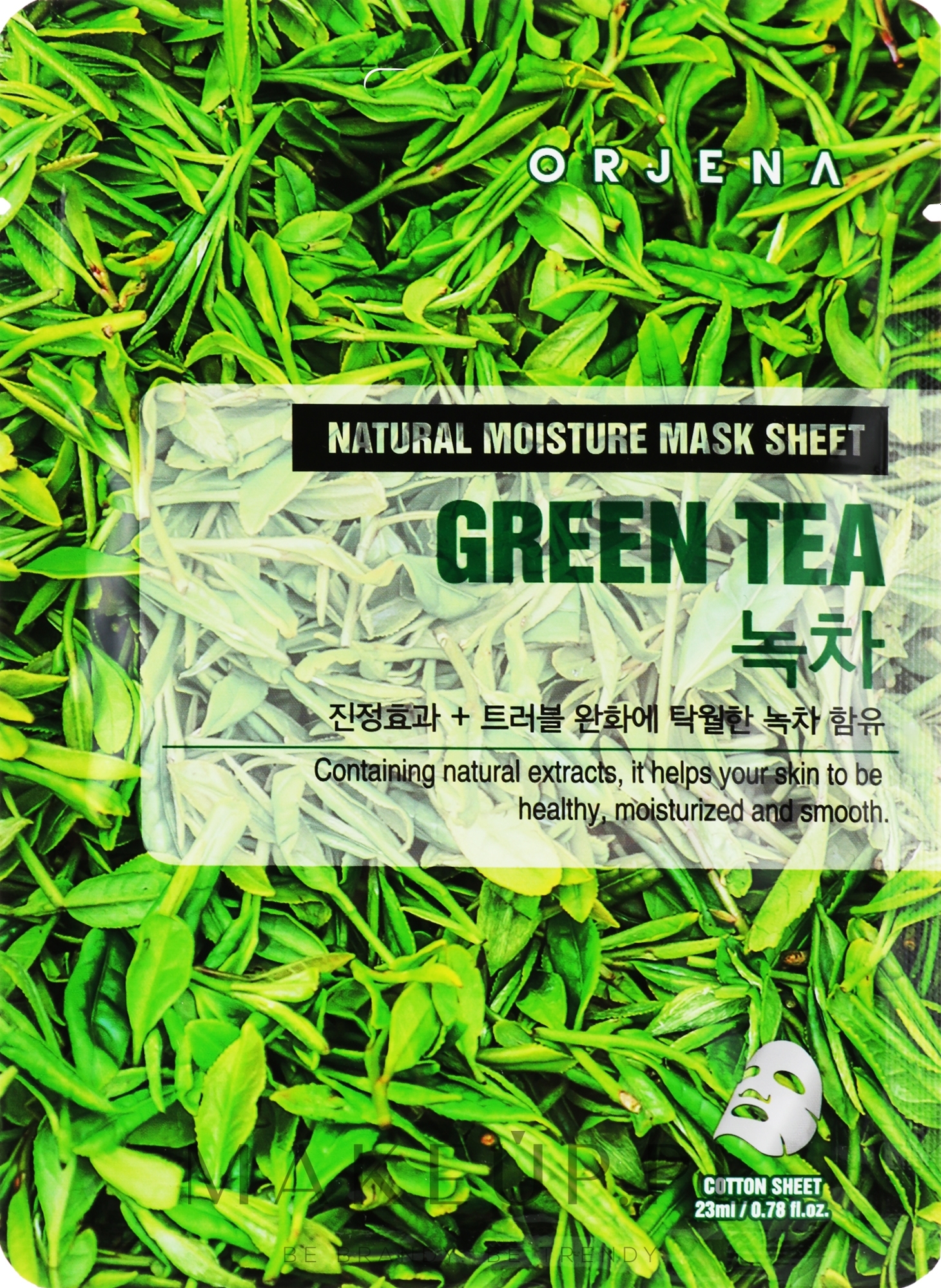 Maska w płachcie do twarzy z ekstraktem z zielonej herbaty - Orjena Natural Moisture Mask Sheet Green Tea — Zdjęcie 23 ml
