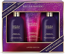 Zestaw - Baylis & Harding Midnight Fig & Pomegranate Luxury Bathing Essentials Gift Set (sh/gel/300ml + sh/cr/300ml + h/b/lot/200ml) — Zdjęcie N1