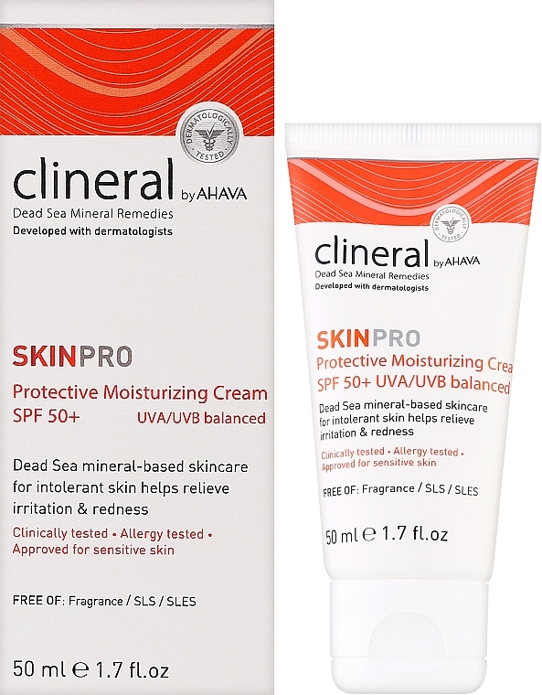 Krem do twarzy o potrójnym działaniu - Ahava Clineral Skinpro Protective Moisturizing Cream SPF 50+ — Zdjęcie N2