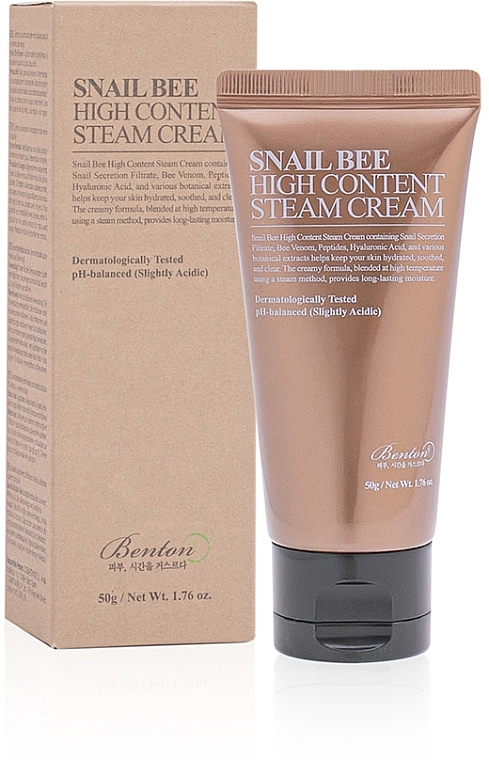 Parowy krem ze śluzem ślimaka i jadem pszczoły - Benton Snail Bee High Content Steam Cream