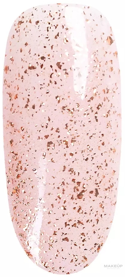 PRZECENA! Błyszczący top coat do lakieru hybrydowego - NeoNail Professional UV Gel Polish Top Glow * — Zdjęcie Rose Gold Flakes