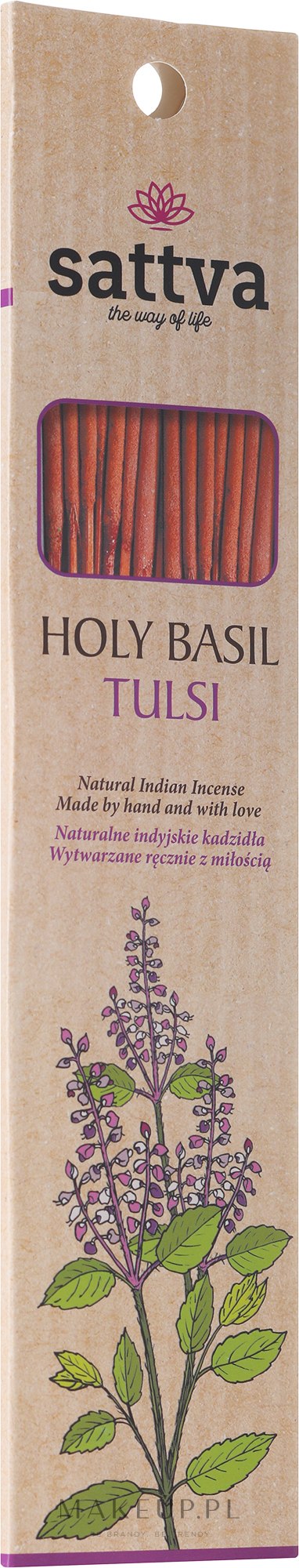 Naturalne indyjskie kadzidła Tulsi - Sattva Holy Basil — Zdjęcie 15 szt.