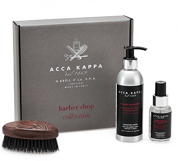 Zestaw - Acca Kappa Barber Shop Collection (sh/200ml + flyuid/50ml + brush/1pc) — Zdjęcie N1