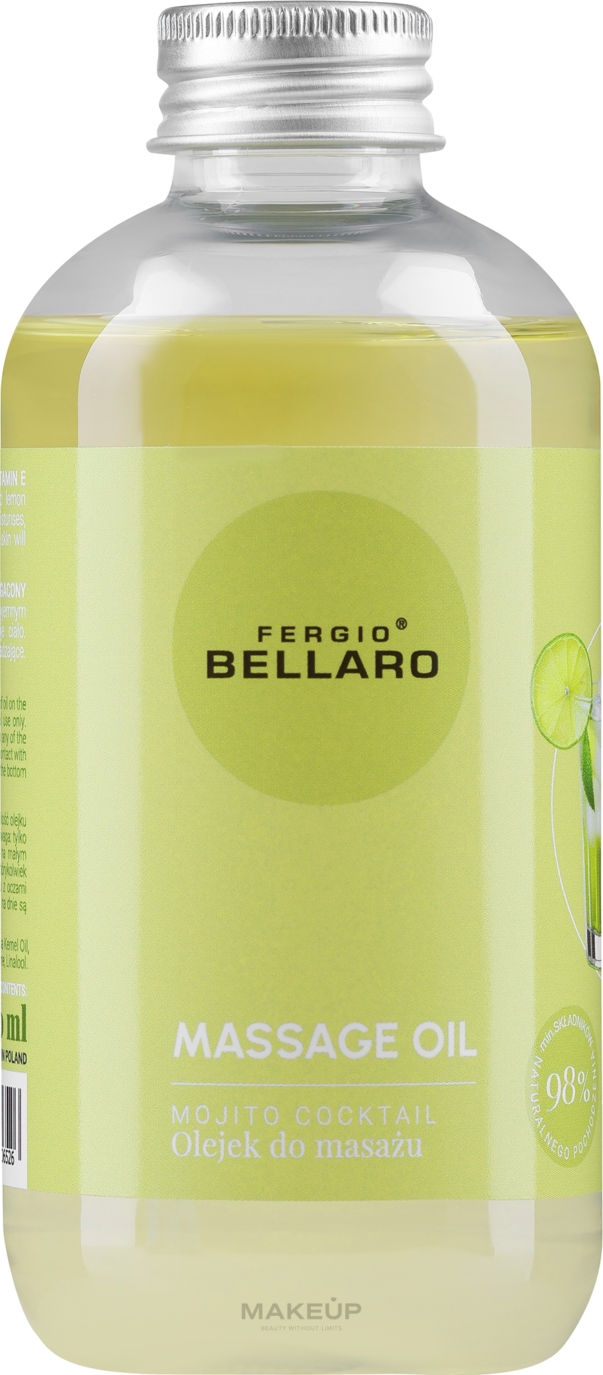 Olejek do masażu ciała Mojito - Fergio Bellaro Massage Oil Mojito Coctail — Zdjęcie 200 ml