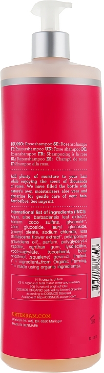 Organiczny szampon do włosów normalnych Róża - Urtekram Rose Shampoo Normal Hair — Zdjęcie N4